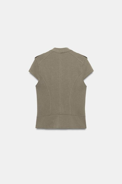 Gilet à fermeture zippée et boutons