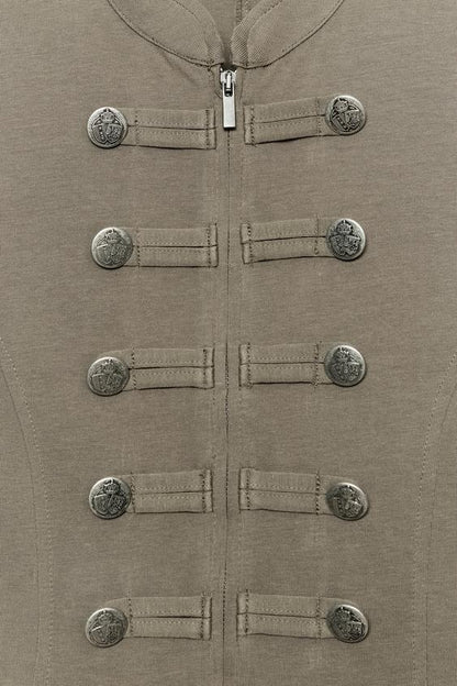 Gilet à fermeture zippée et boutons