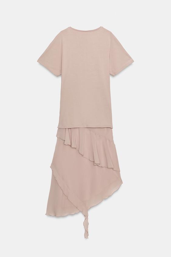 Robe contrastée à volants