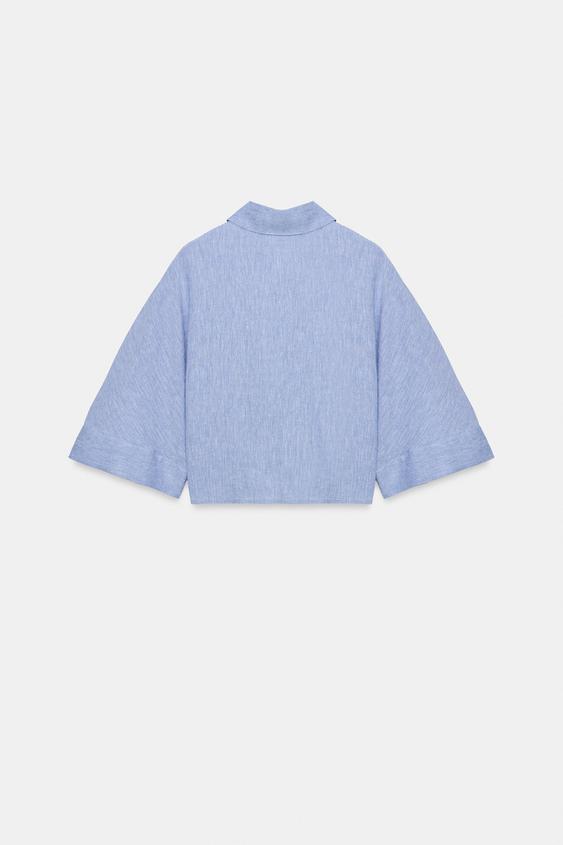 Chemise en lin avec nœud