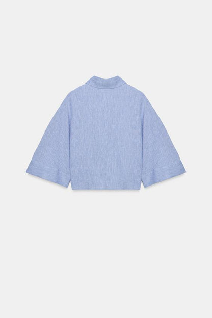 Chemise en lin avec nœud