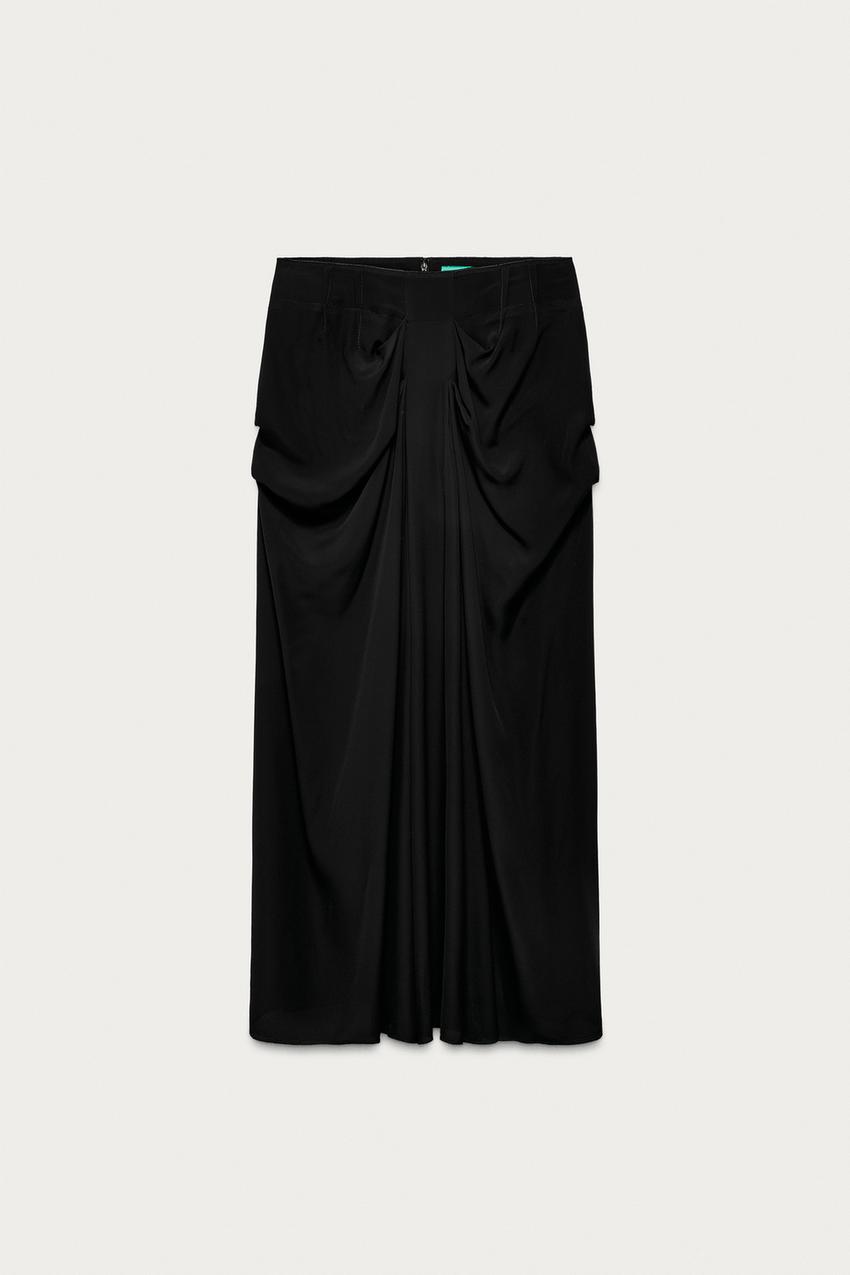 Jupe drapée Marisa Berenson x Zara