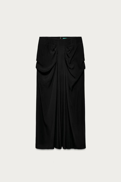 Jupe drapée Marisa Berenson x Zara