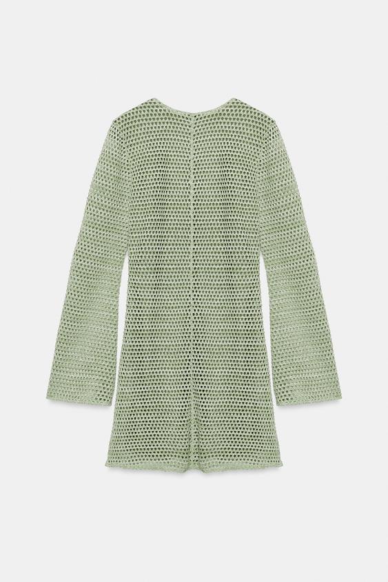Robe mini au crochet à détail métallique