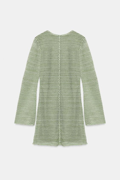 Robe mini au crochet à détail métallique
