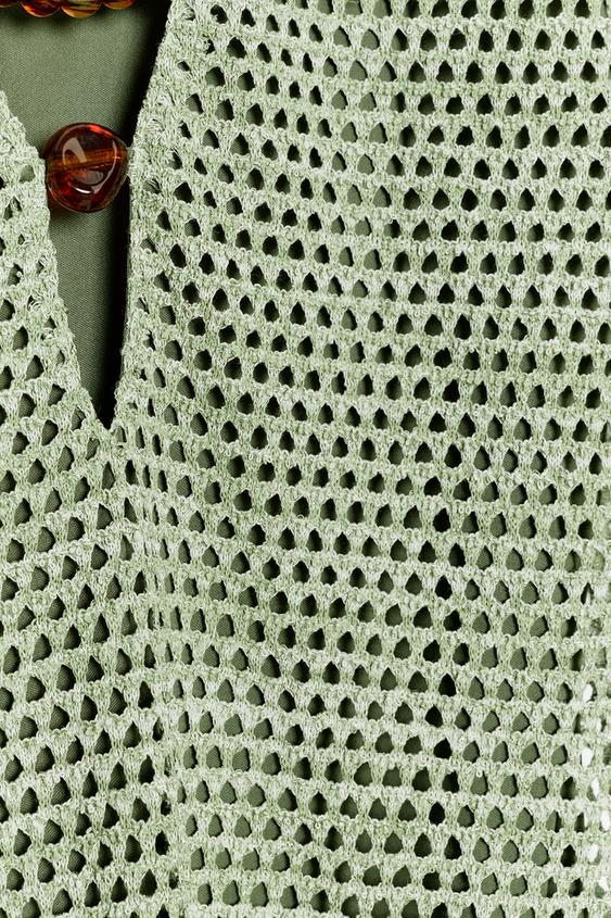 Robe mini au crochet à détail métallique
