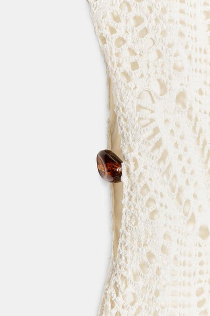 Robe midi au crochet à détail métallique