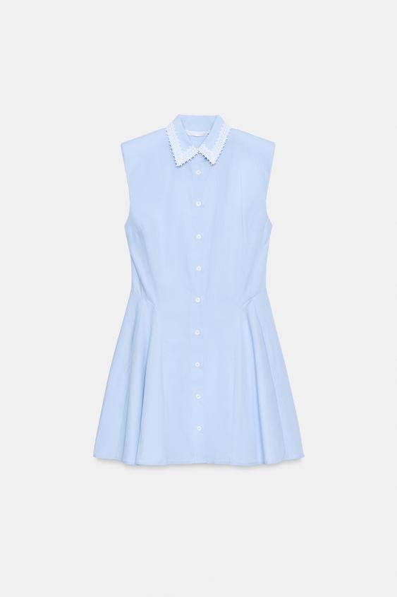 Robe chemise à épaulettes