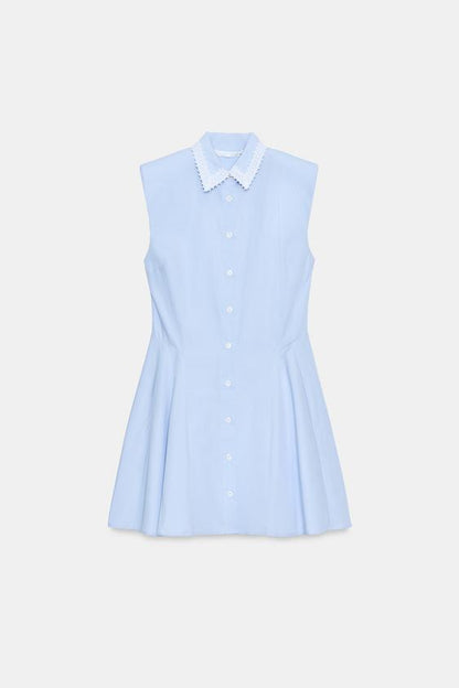 Robe chemise à épaulettes