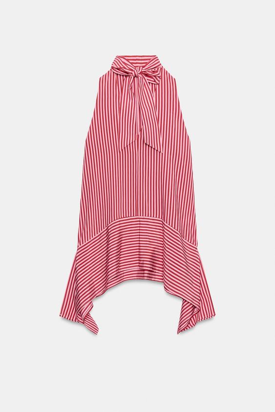 Top asymétrique à rayures