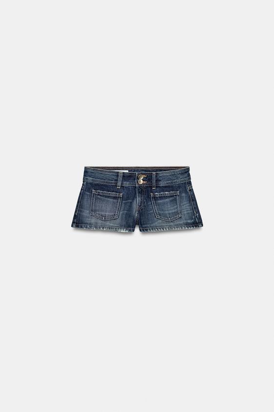 Short mini en denim TRF taille basse