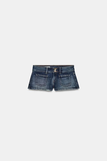 Short mini en denim TRF taille basse