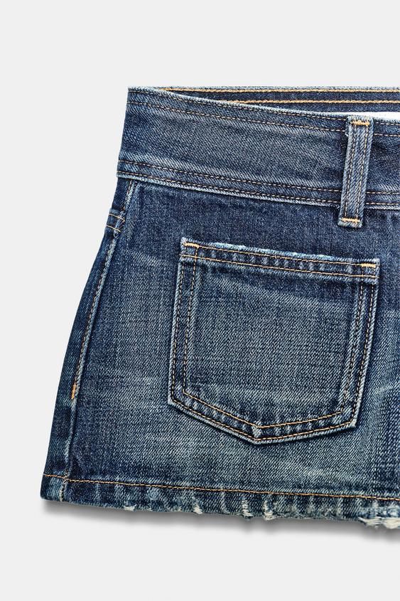 Short mini en denim TRF taille basse