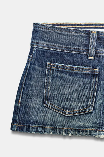 Short mini en denim TRF taille basse