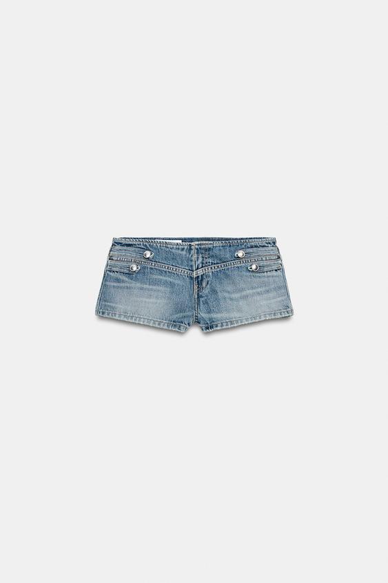 Short mini en denim TRF taille basse