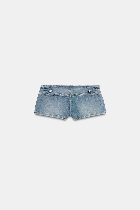 Short mini en denim TRF taille basse