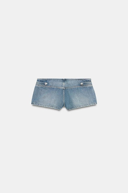 Short mini en denim TRF taille basse