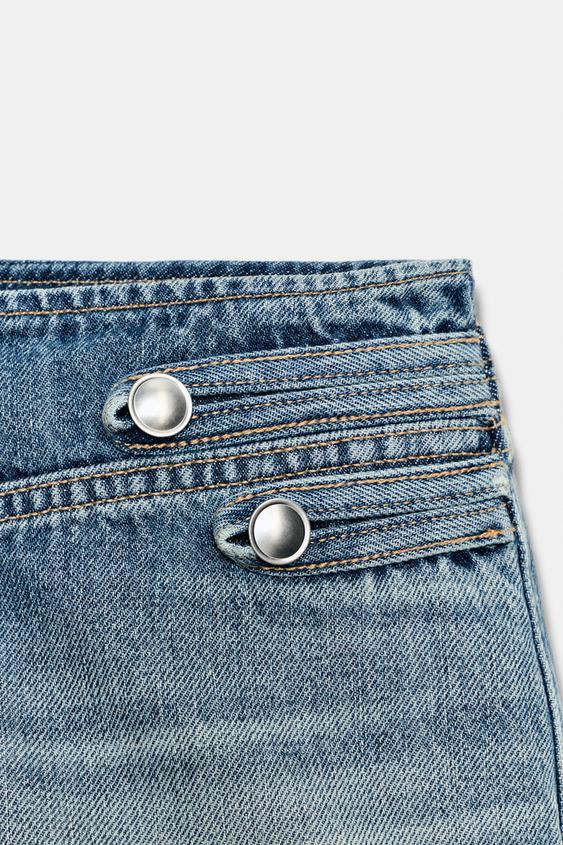 Short mini en denim TRF taille basse