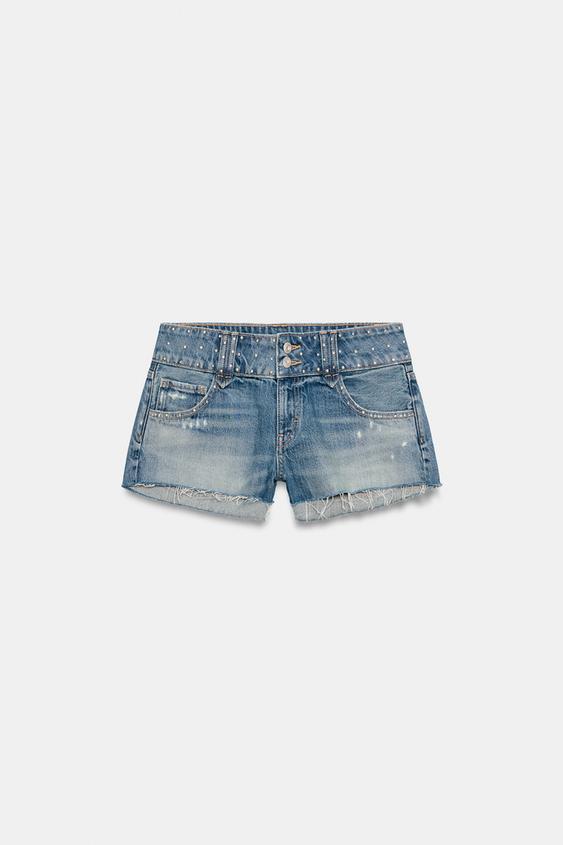 Short mini en denim TRF à clous