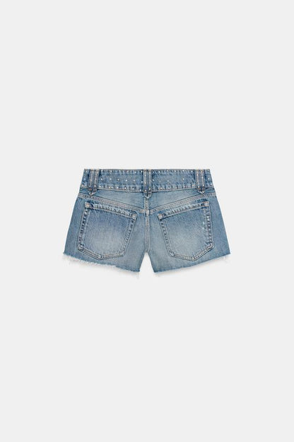 Short mini en denim TRF à clous