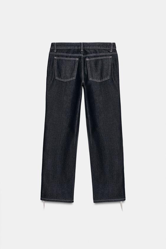 Jean TRF coupe droite taille basse à franges