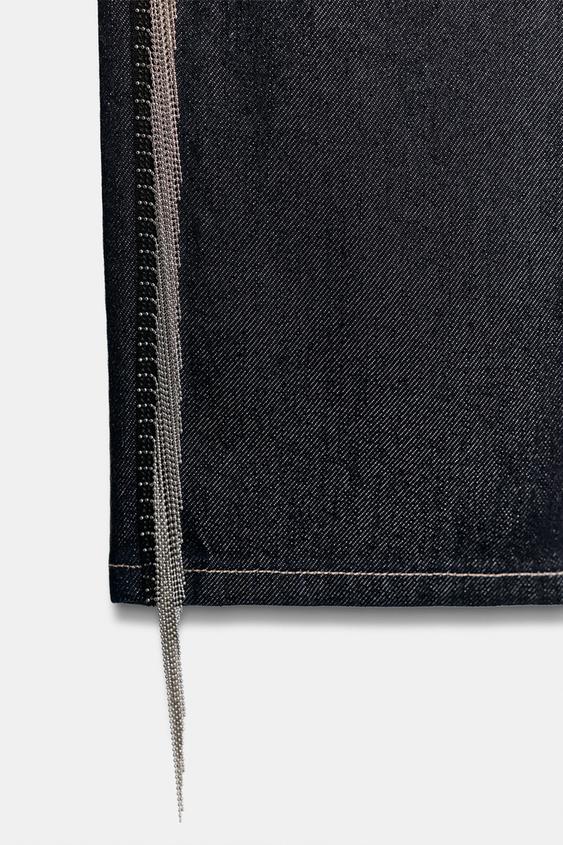 Jean TRF coupe droite taille basse à franges