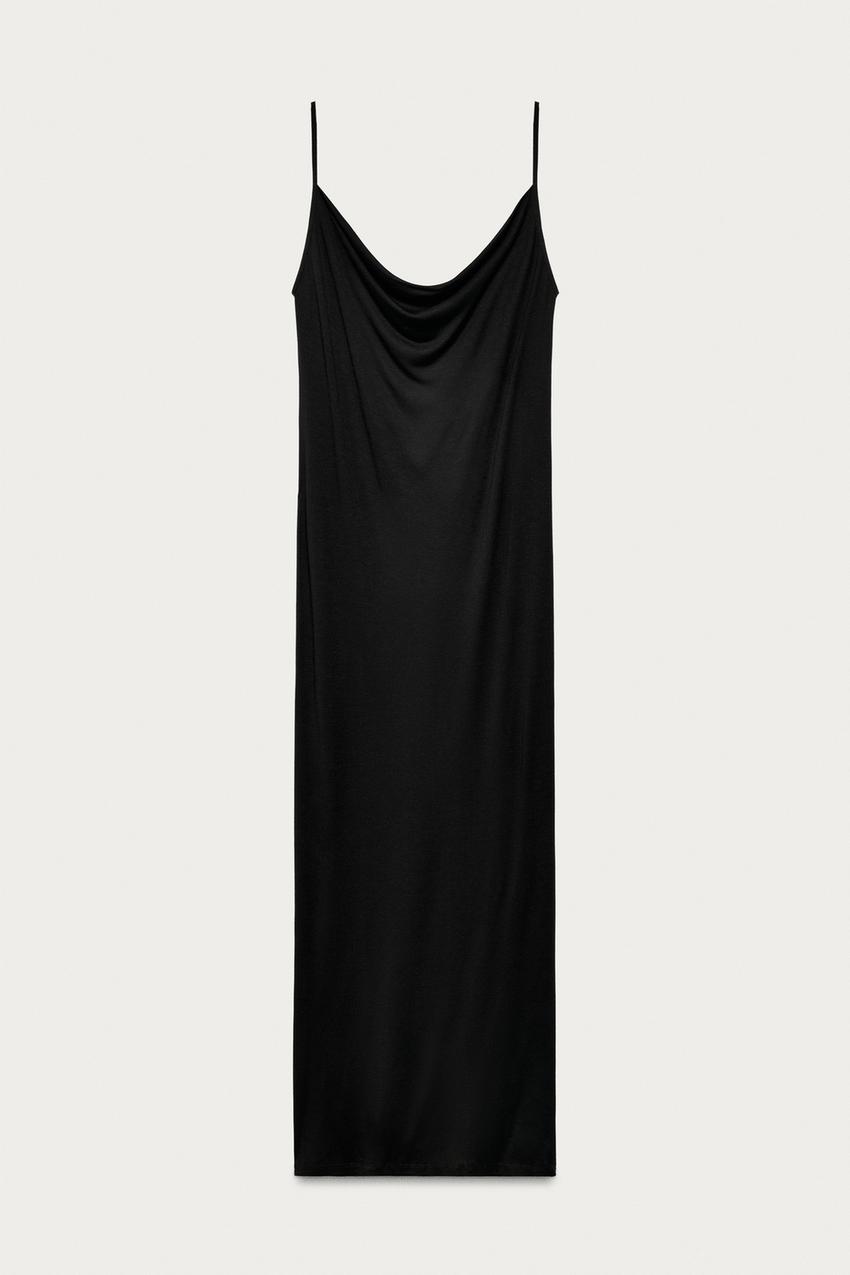 Robe longue drapée Marisa Berenson x Zara