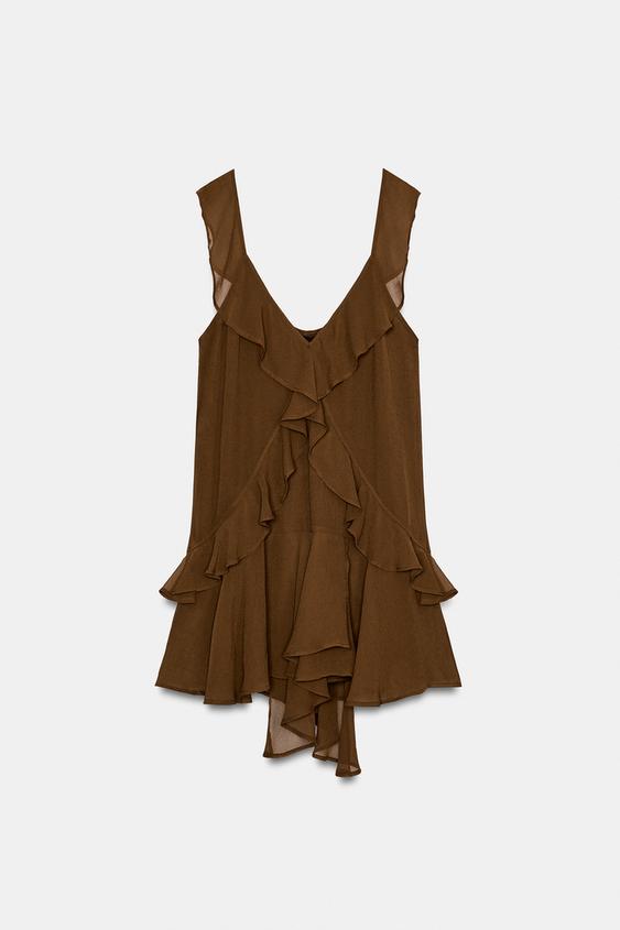 Robe courte à volants