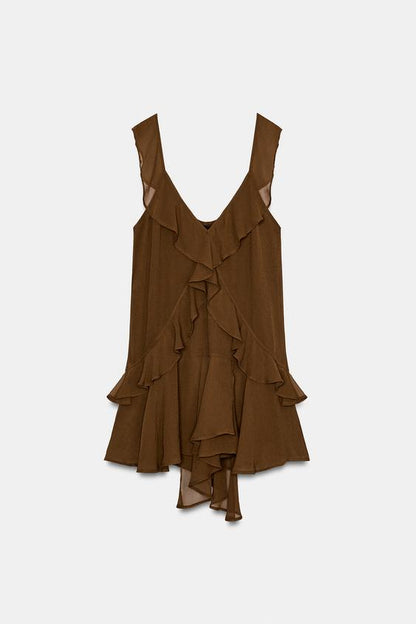 Robe courte à volants