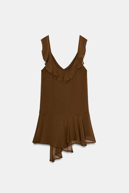 Robe courte à volants