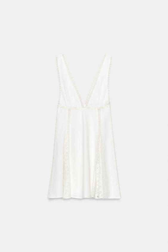 Robe mini découpes en dentelle