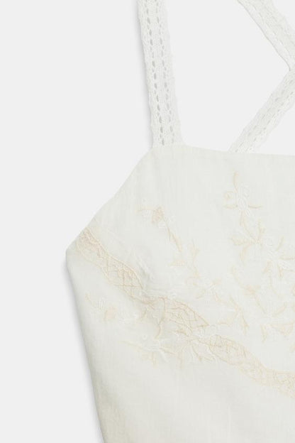 Robe mini en mousseline brodée