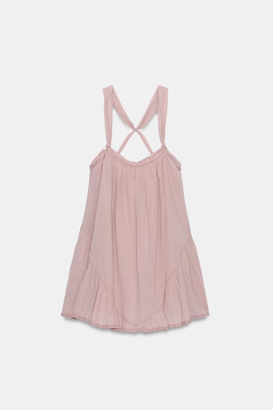Robe mini en mousseline à bretelles