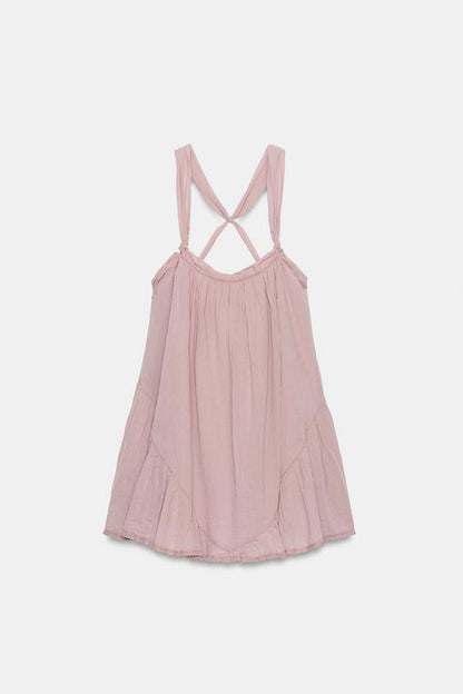 Robe mini en mousseline à bretelles