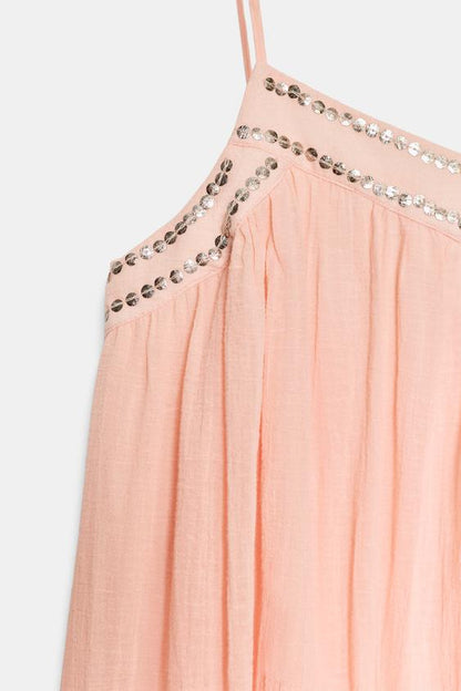 Robe midi en mousseline à clous