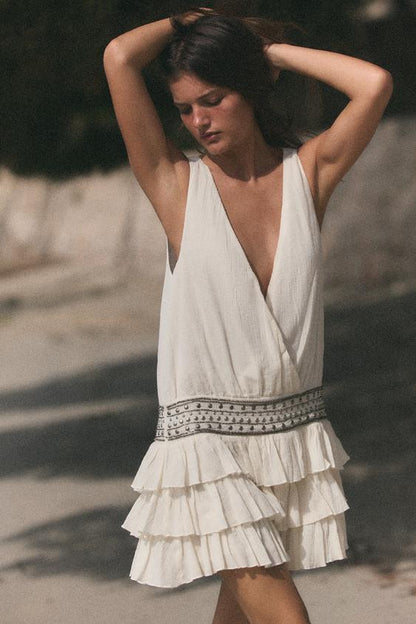 Robe en mousseline à volants à clous