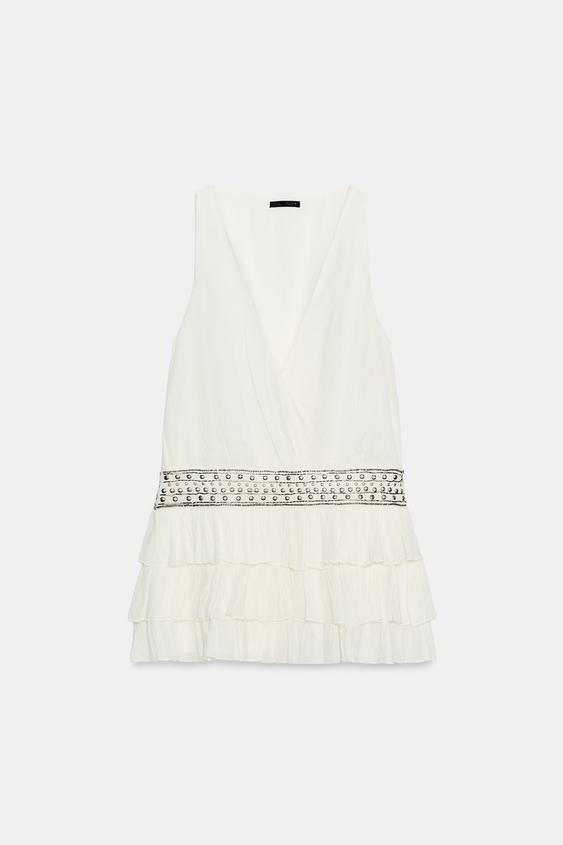 Robe en mousseline à volants à clous