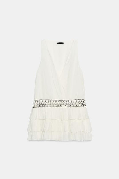 Robe en mousseline à volants à clous