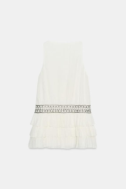 Robe en mousseline à volants à clous