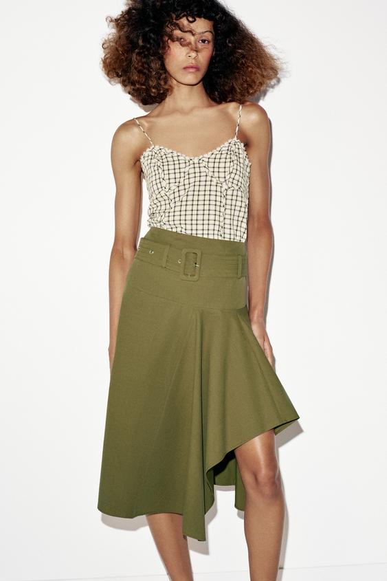 Jupe midi avec ceinture