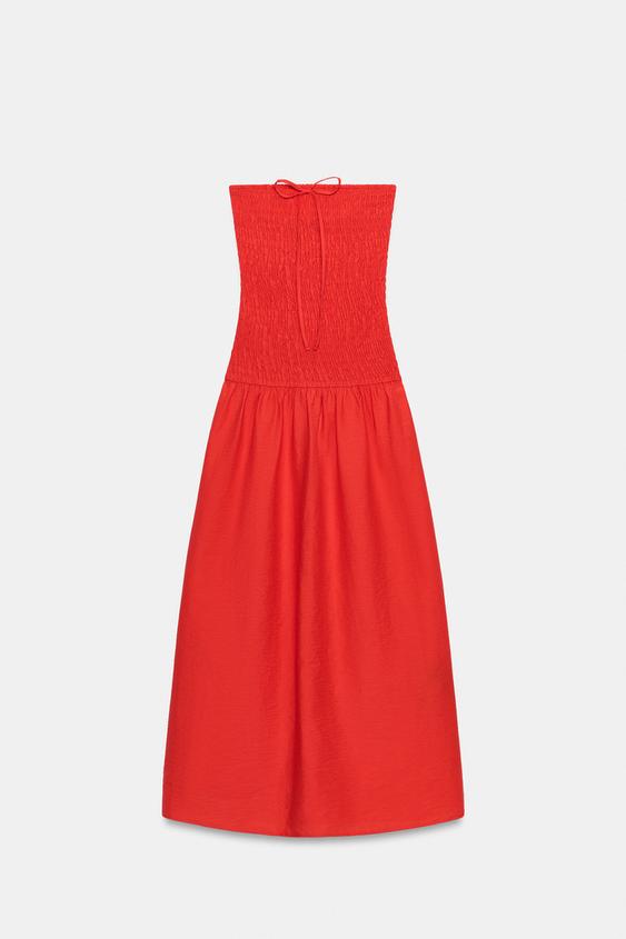Robe midi smockée