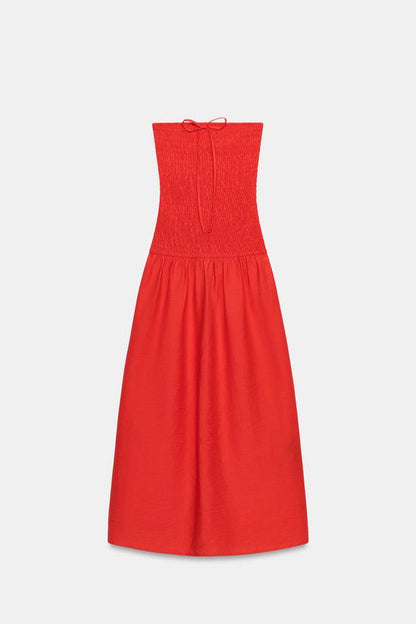 Robe midi smockée