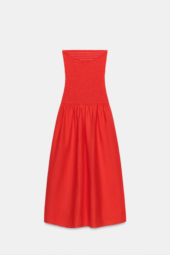 Robe midi smockée