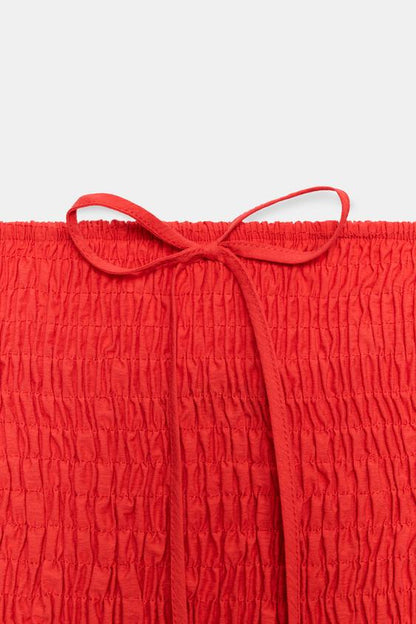 Robe midi smockée