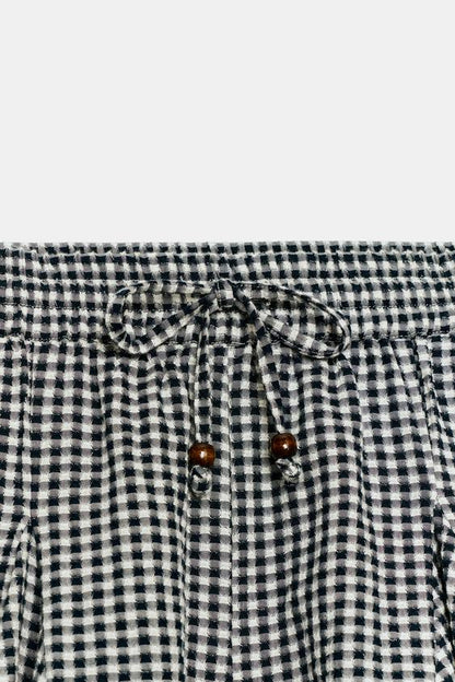 Jupe-culotte à carreaux vichy évasée