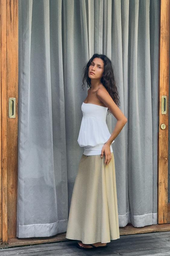 Robe midi contrastée