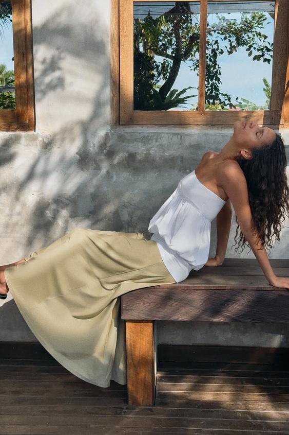 Robe midi contrastée