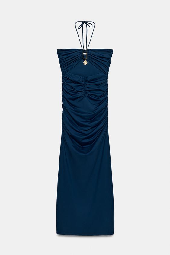 Robe midi à découpes en polyamide