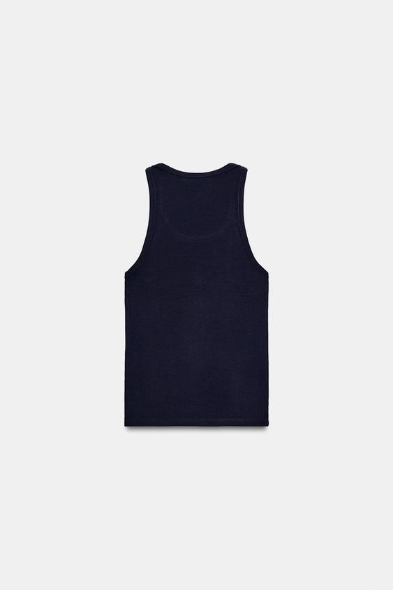 Top à bretelles côtelé