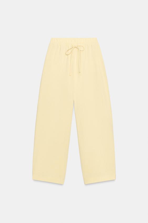 Pantalon texturé à cordons